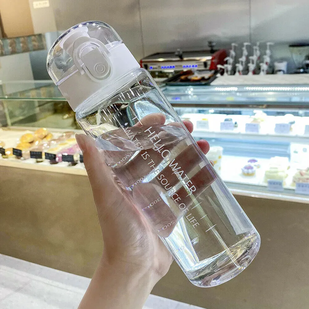 Sports Water Bottle 780ml Portable Travel Clear Leakproof Drinking Bottle for Gym Fitness Outdoor