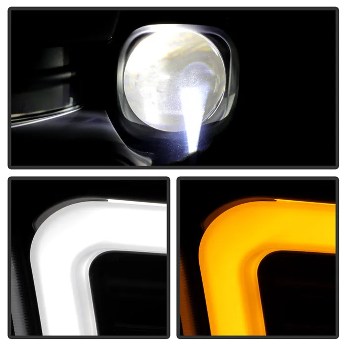 Spyder Projector Headlights Dodge Ram 1500 (09-18) 2500/3500 (10-19) Halogen Model [Platinum Series - Switchback LED Turn Signal Lights] Black Housing