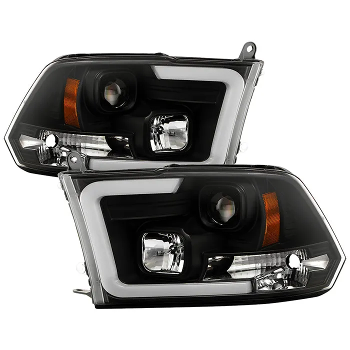Spyder Projector Headlights Dodge Ram 1500 (09-18) 2500/3500 (10-19) Halogen Model [Platinum Series - Switchback LED Turn Signal Lights] Black Housing