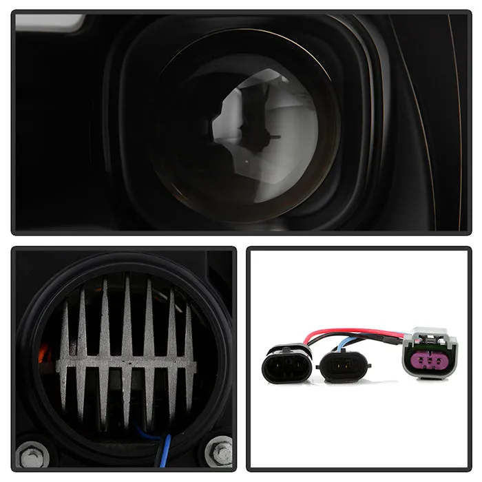 Spyder Projector Headlights Dodge Ram 1500 (09-18) 2500/3500 (10-19) Halogen Model [Platinum Series - Switchback LED Turn Signal Lights] Black Housing