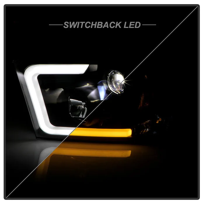 Spyder Projector Headlights Dodge Ram 1500 (09-18) 2500/3500 (10-19) Halogen Model [Platinum Series - Switchback LED Turn Signal Lights] Black Housing