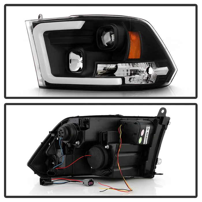 Spyder Projector Headlights Dodge Ram 1500 (09-18) 2500/3500 (10-19) Halogen Model [Platinum Series - Switchback LED Turn Signal Lights] Black Housing