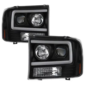 Spyder Projector Headlights F250 (99-04) Excursion (00-04) LED Light Bar - Black / Chrome / Smoke