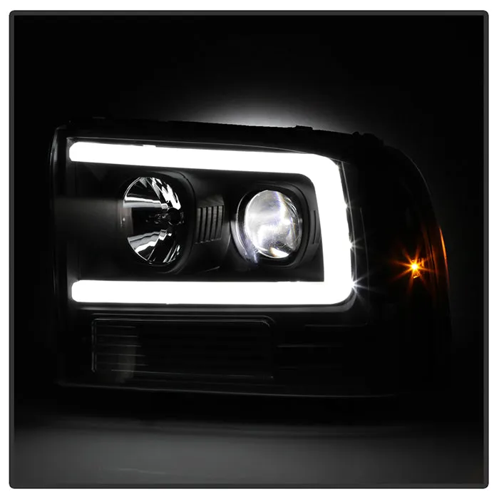 Spyder Projector Headlights F250 (99-04) Excursion (00-04) LED Light Bar - Black / Chrome / Smoke