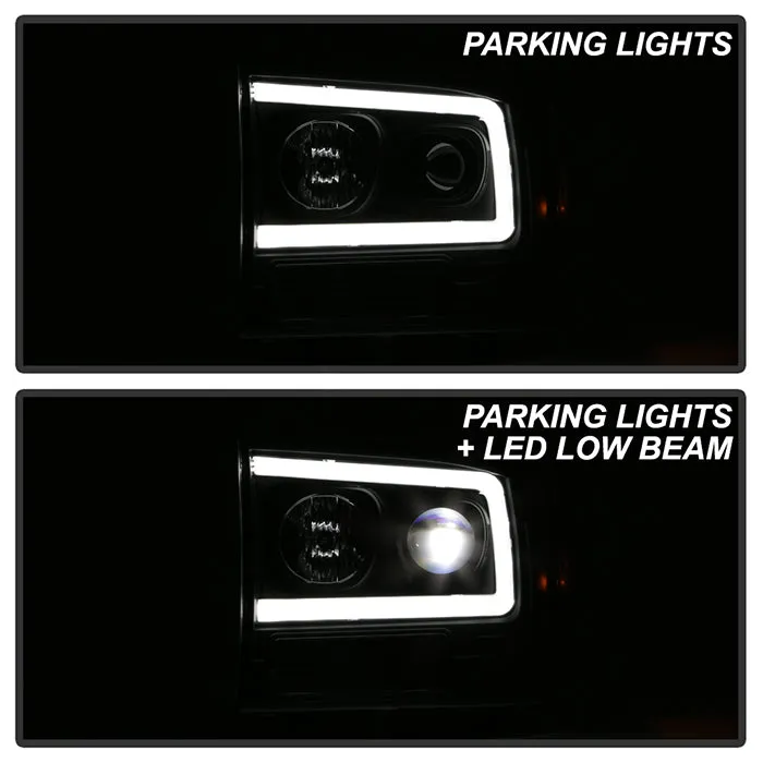 Spyder Projector Headlights F250 (99-04) Excursion (00-04) LED Light Bar - Black / Chrome / Smoke