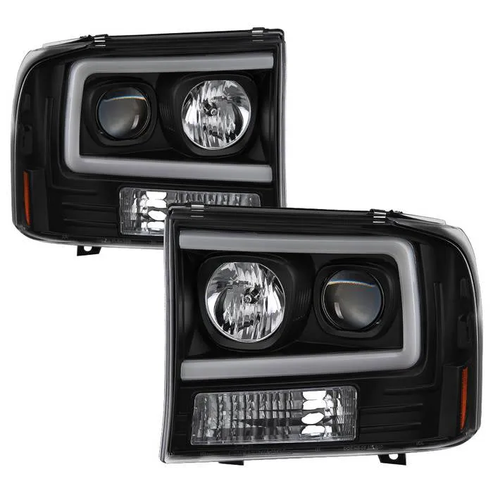 Spyder Projector Headlights F250 (99-04) Excursion (00-04) LED Light Bar - Black / Chrome / Smoke