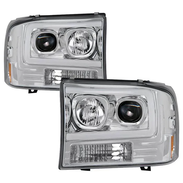 Spyder Projector Headlights F250 (99-04) Excursion (00-04) LED Light Bar - Black / Chrome / Smoke
