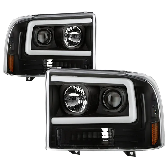 Spyder Projector Headlights F250 (99-04) Excursion (00-04) LED Light Bar - Black / Chrome / Smoke