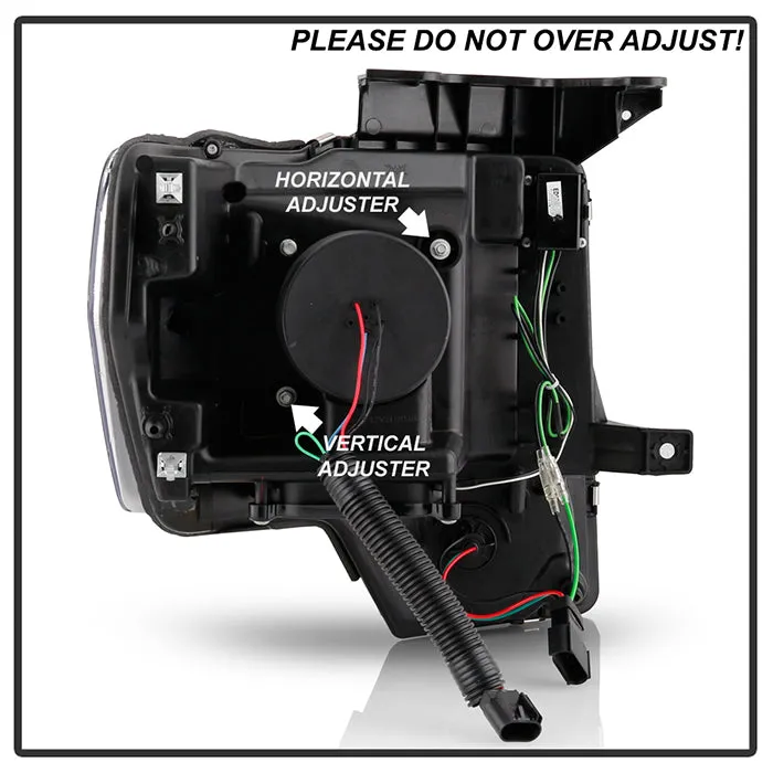 Spyder Projector Headlights Ford F150 (2009-2014) Halogen Model Light Bar - without / with Sequential Turn Signal
