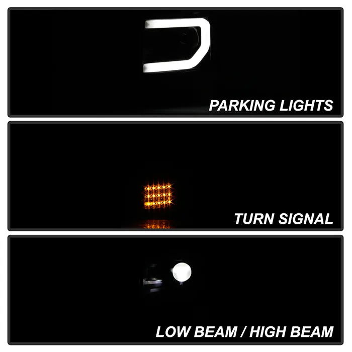 Spyder Projector Headlights Ford F150 (2009-2014) Halogen Model Light Bar - without / with Sequential Turn Signal