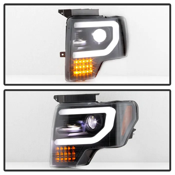 Spyder Projector Headlights Ford F150 (2009-2014) Halogen Model Light Bar - without / with Sequential Turn Signal