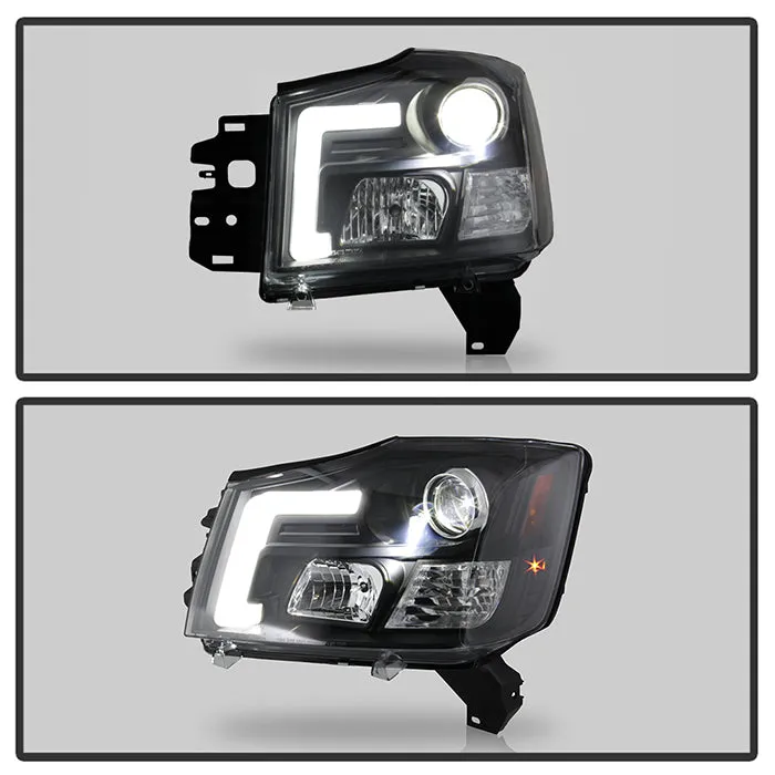 Spyder Projector Headlights Nissan Armada (04-07) [Platinum Series] Black Housing
