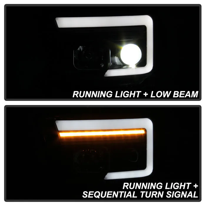 Spyder Projector Headlights Toyota Tundra (07-09) [Platinum Series - Sequential LED Turn Signal] Black Housing