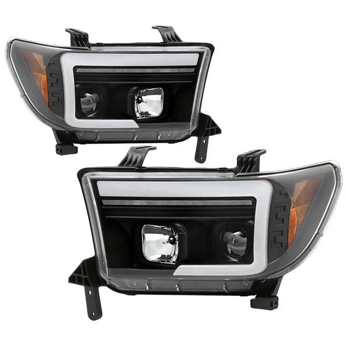 Spyder Projector Headlights Toyota Tundra (07-09) [Platinum Series - Sequential LED Turn Signal] Black Housing