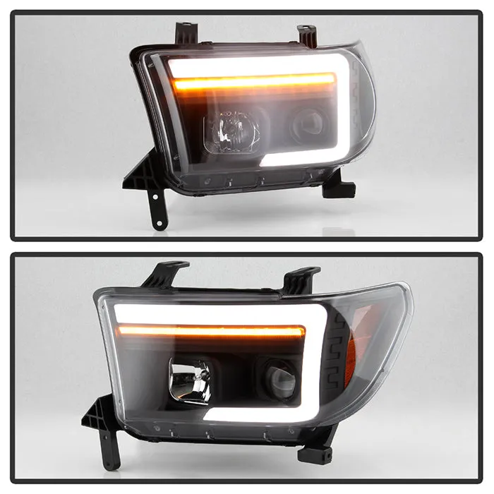 Spyder Projector Headlights Toyota Tundra (07-09) [Platinum Series - Sequential LED Turn Signal] Black Housing