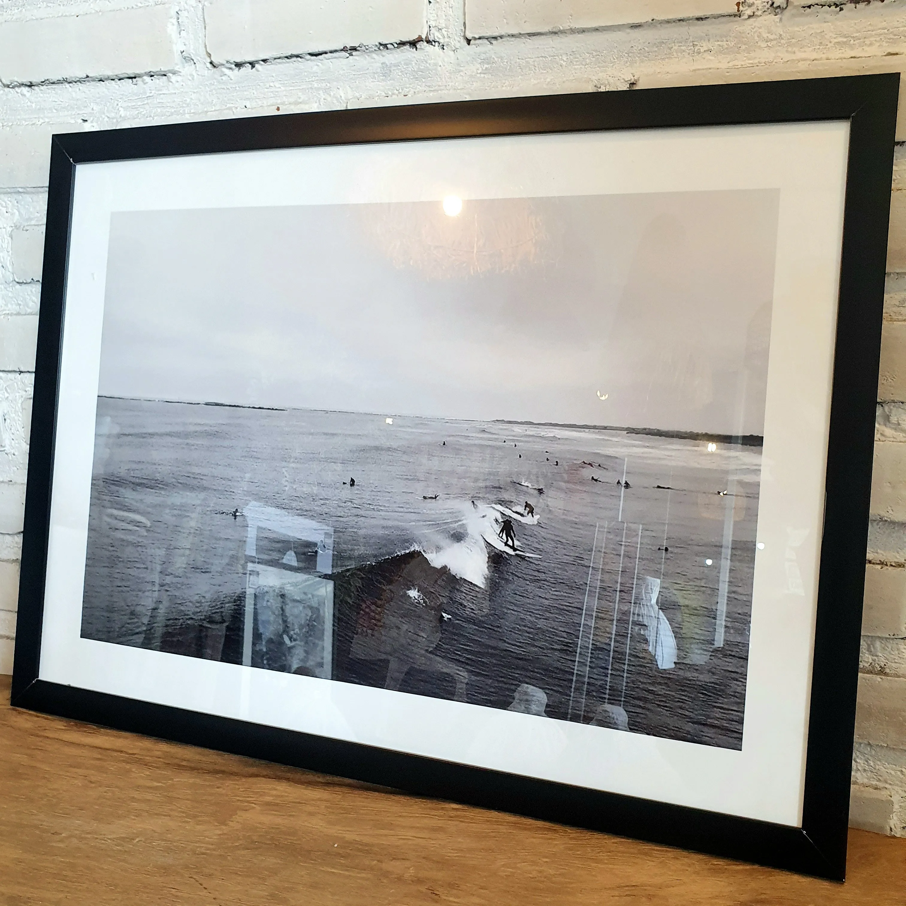 Surfing In The Sea Photo Frame (Black Medium)