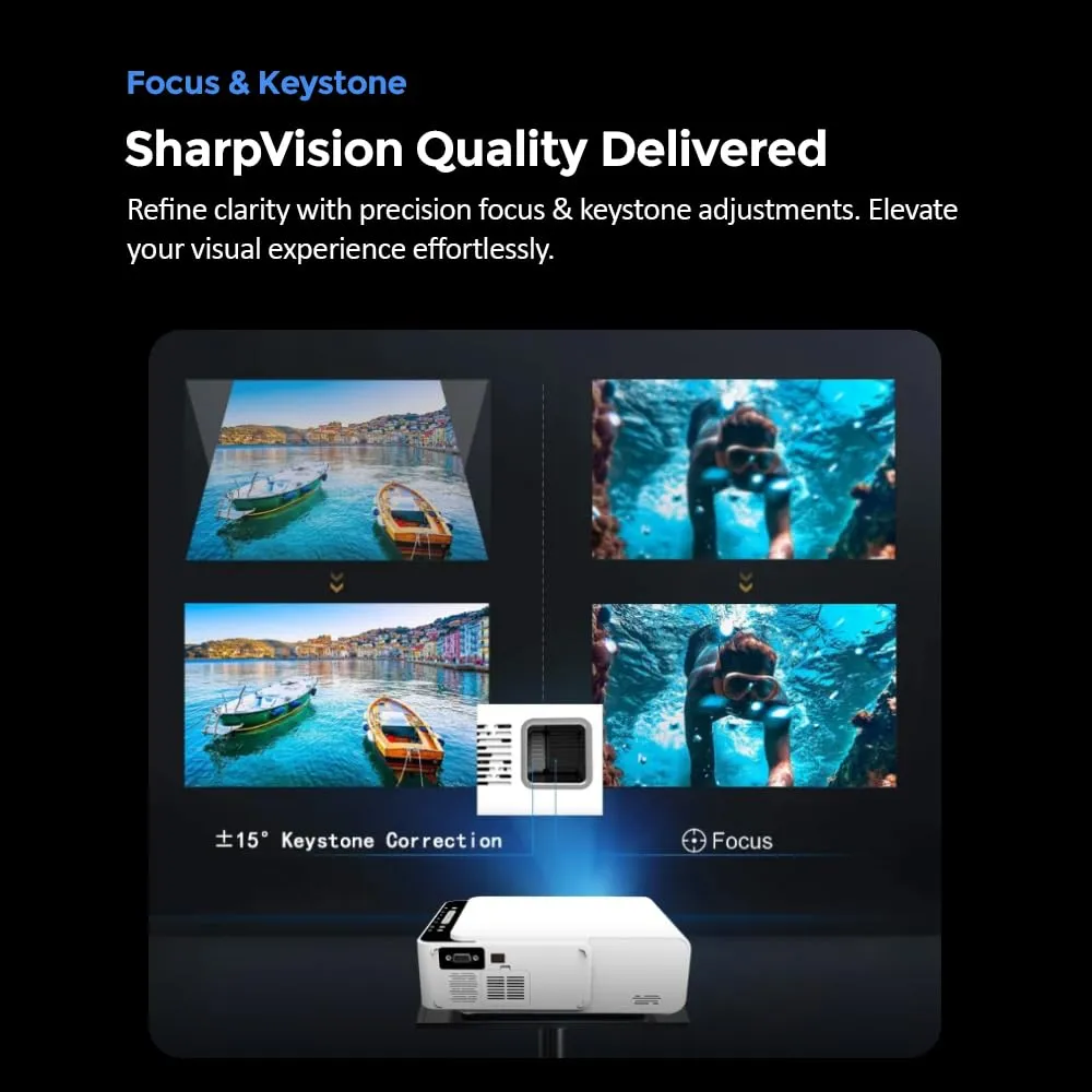 T5 Mini Projector 100 ANSI Lumens With 100 Inch Projector Screen Portable Outdoor Movie Projector