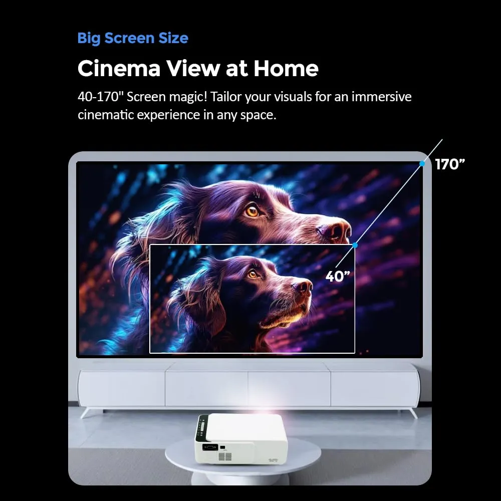 T5 Mini Projector 100 ANSI Lumens With 100 Inch Projector Screen Portable Outdoor Movie Projector