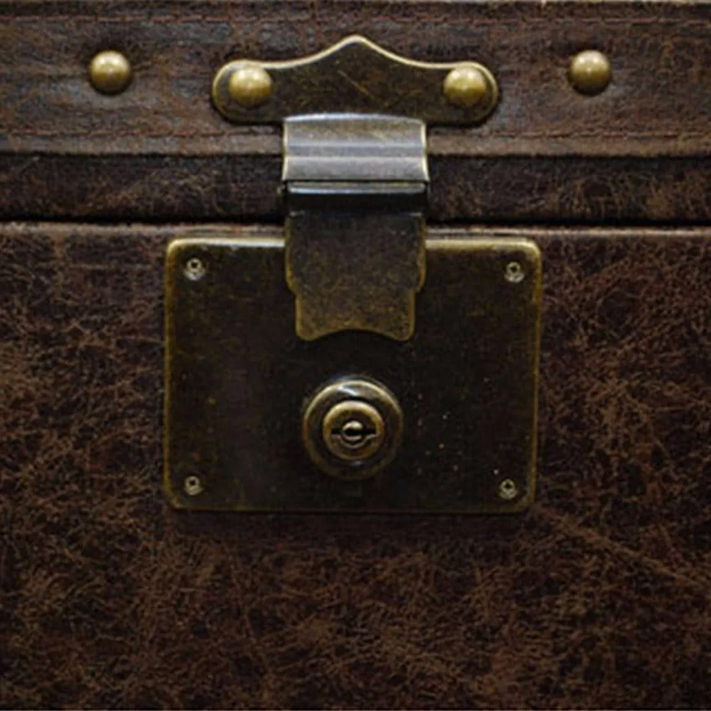 The Elevate 72007 Leather Vintage Trunk Smart TV Lift Cabinet for 48 Inch Flat screen TVs