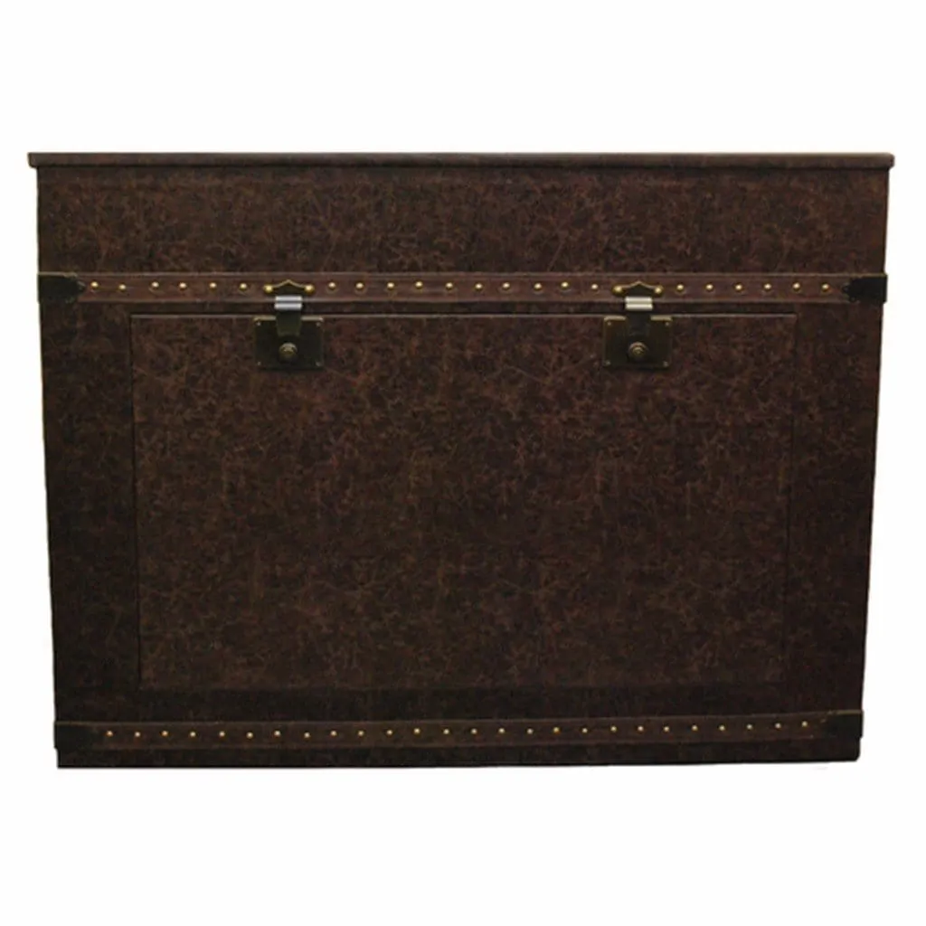 The Elevate 72007 Leather Vintage Trunk Smart TV Lift Cabinet for 48 Inch Flat screen TVs