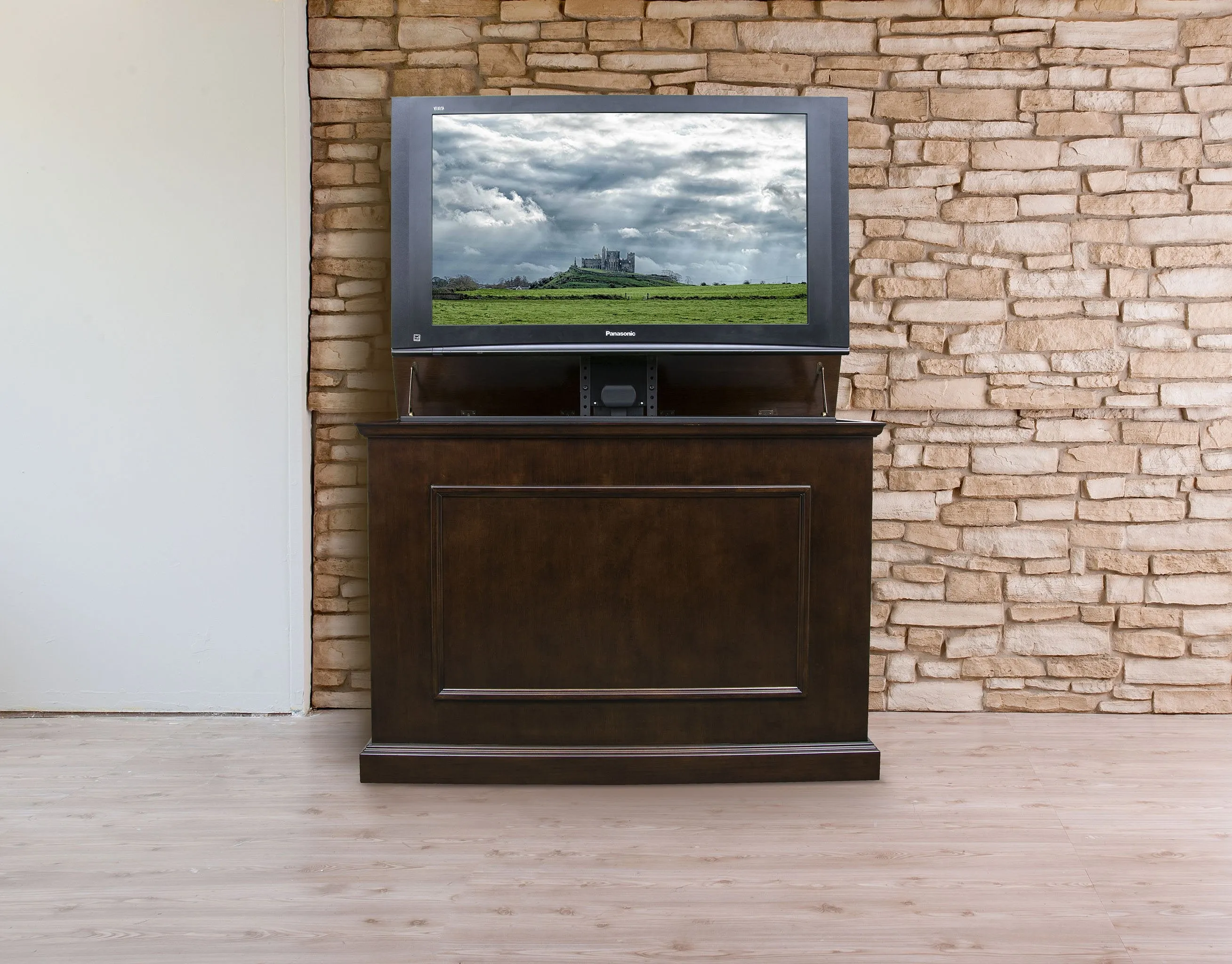 The Elevate 72008 Espresso Smart TV Lift Cabinet for 50 Inch Flat screen TVs