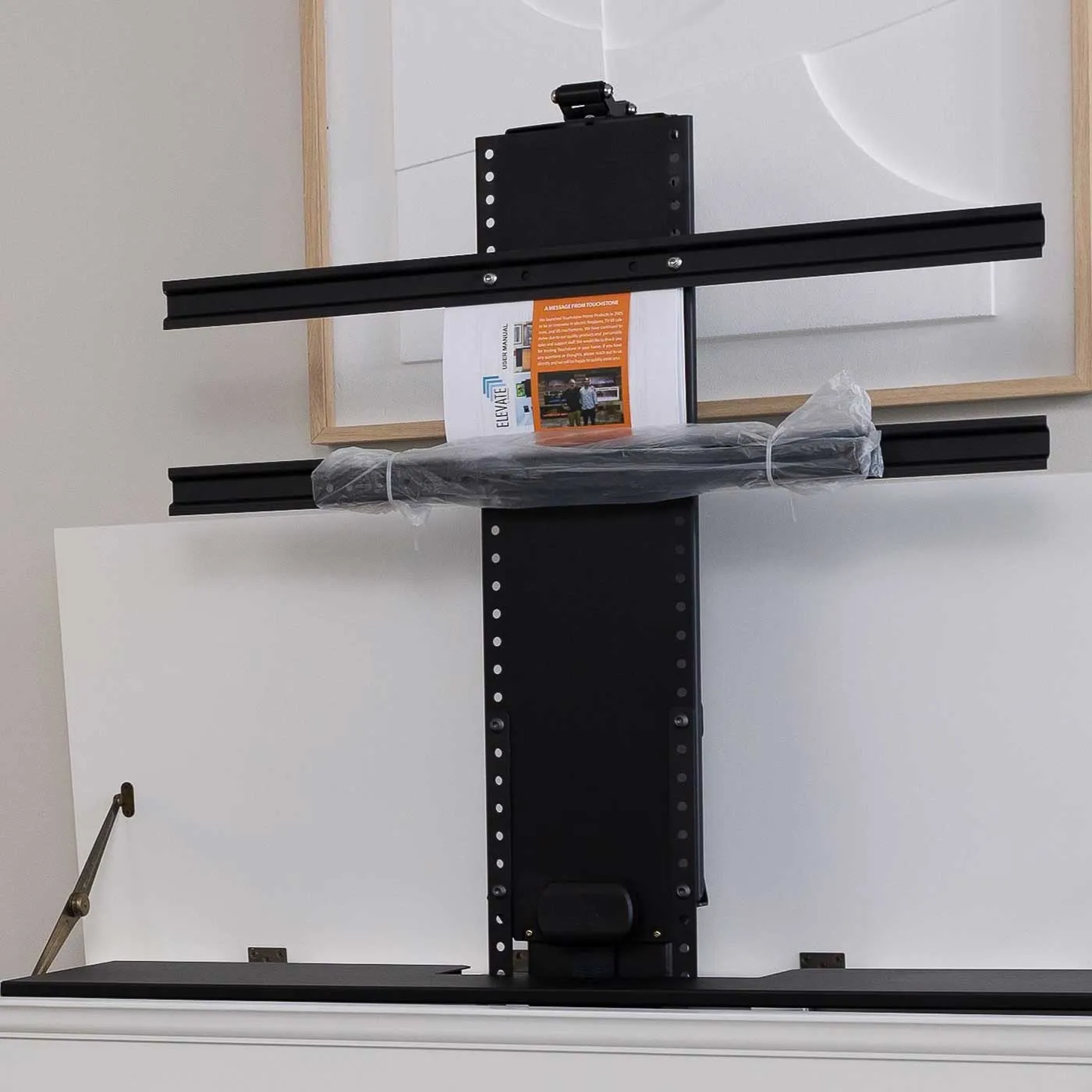 The Elevate 72012 Unfinished Smart TV Lift Cabinet for 50 Inch Flat screen TVs