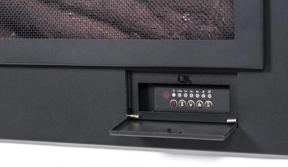 The Sideline Steel 50 Inch Mesh Screen Non Reflective Recessed Electric Fireplace 80013