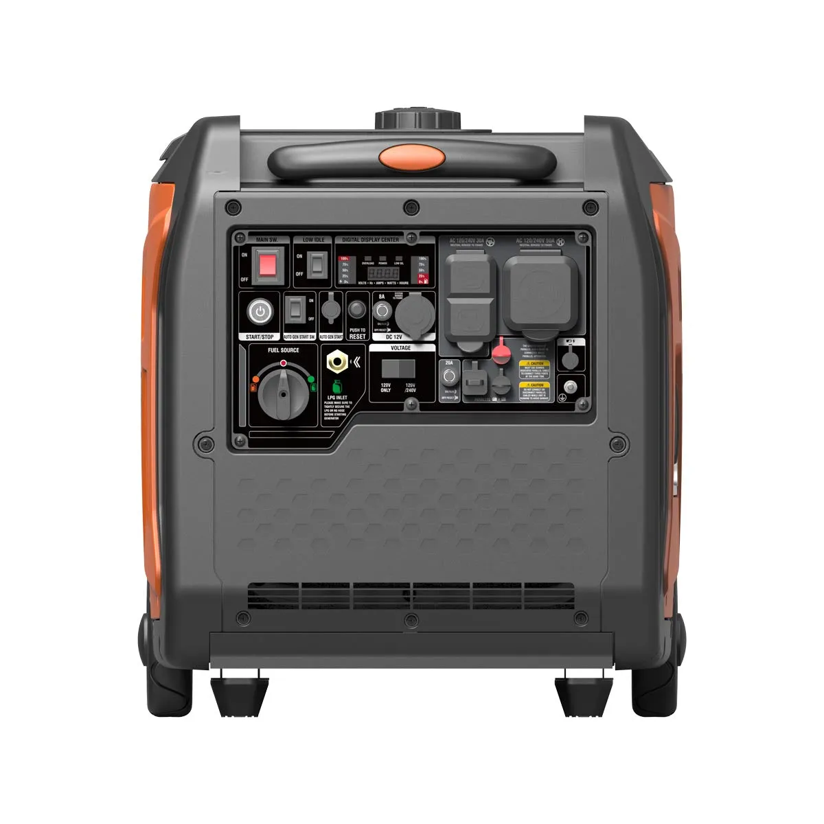 TMG Industrial 7250 Watt Digital Inverter Hybrid Portable Generator, Dual Fuel Capability (Gas/LPG), 6.5hrs 50% Load Run Time, CETL, ETL Certified For Canada/US, EPA Emissions Compliance, TMG-GDI70