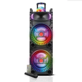 TOPTECH RIO-210, 2x10 Inch Bluetooth Speaker, RGB Disco Lights, Extra Bass, 8000W Power