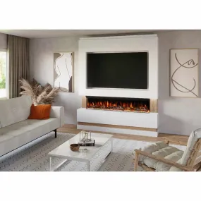 Trento 74" Pre-Built Media Wall Fireplace - Electric Fire Package
