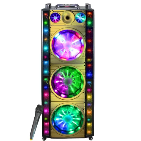 Triple 12" Amplified Bluetooth Speaker, 5000W, LED Light Ball & Wireless Microphone