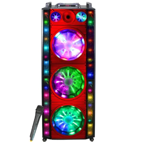 Triple 12" Amplified Bluetooth Speaker, 5000W, LED Light Ball & Wireless Microphone