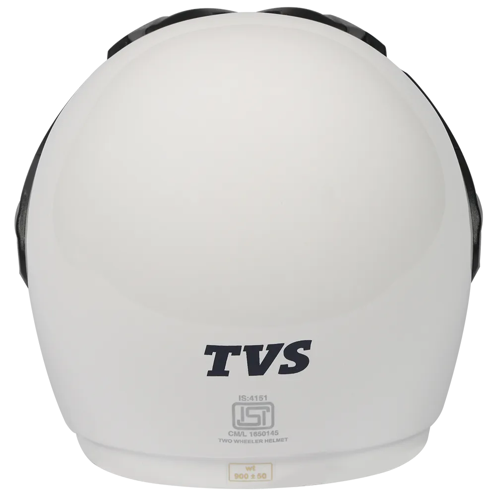 TVS Half Face White Helmet - ISI Certified