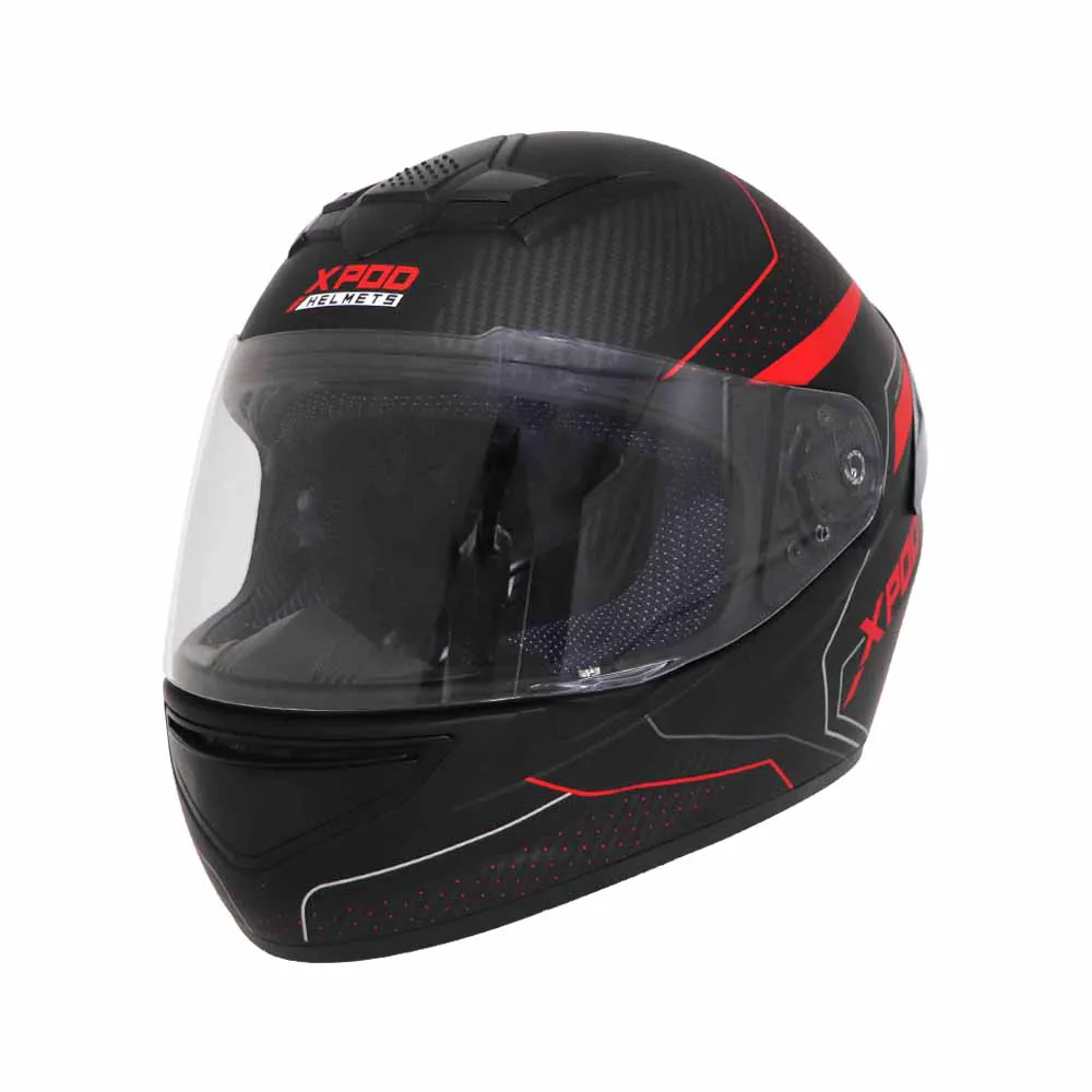 TVS XPOD Aerodynamic Helmet for Men- ISI & DOT Certified, Ultrawide Visor, Quick Release Strap – Premium Bike Helmet with Enhanced Air Circulation (Speedy White & Red)
