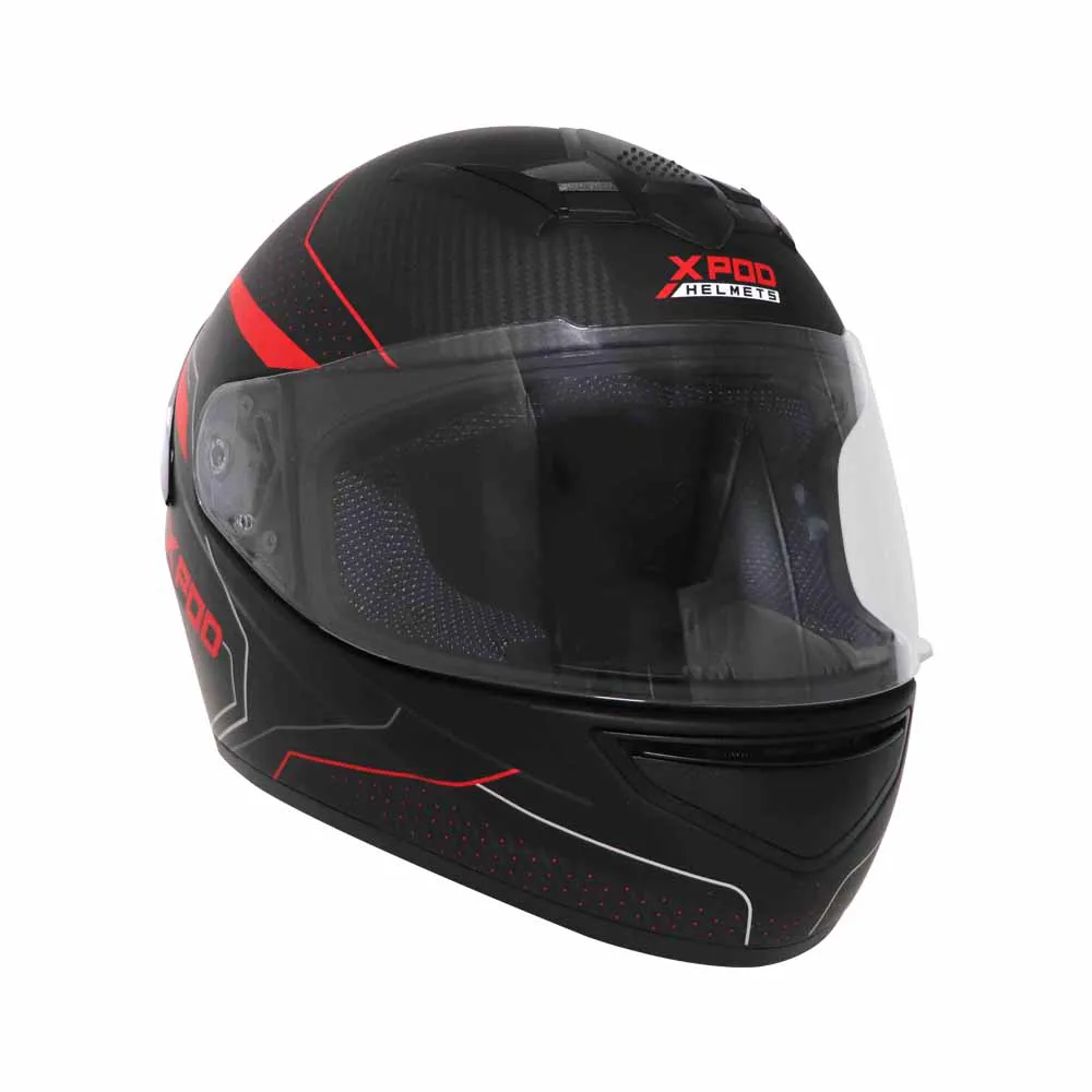 TVS XPOD Aerodynamic Helmet for Men- ISI & DOT Certified, Ultrawide Visor, Quick Release Strap – Premium Bike Helmet with Enhanced Air Circulation (Speedy White & Red)