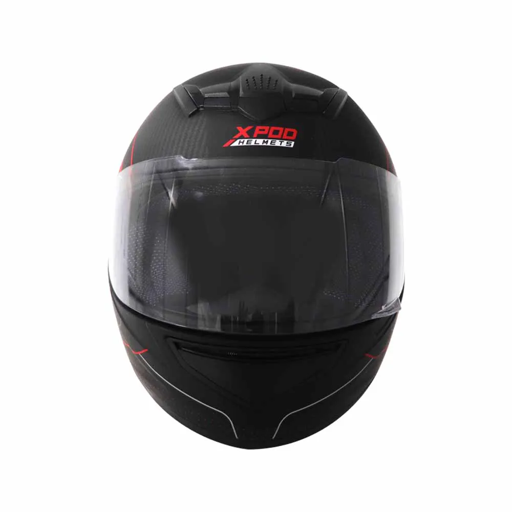TVS XPOD Aerodynamic Helmet for Men- ISI & DOT Certified, Ultrawide Visor, Quick Release Strap – Premium Bike Helmet with Enhanced Air Circulation (Speedy White & Red)