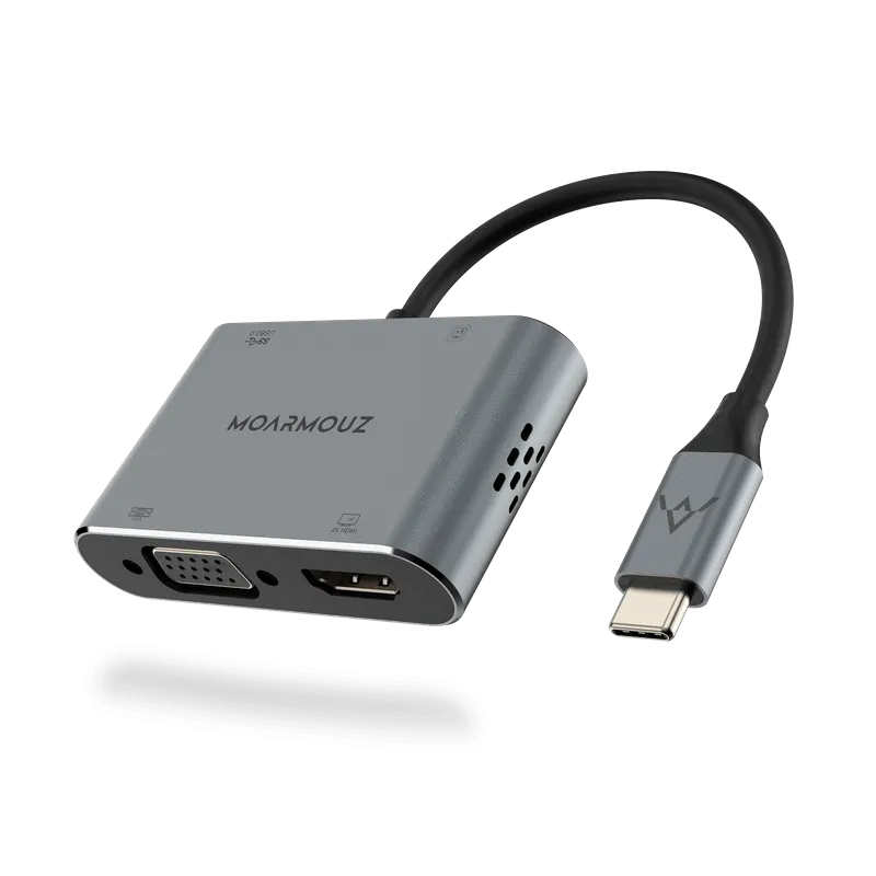 Type C (USB-C) 4 in 1 Dual Display Hub