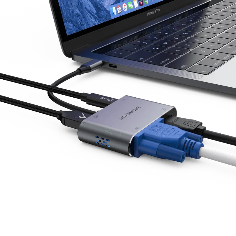 Type C (USB-C) 4 in 1 Dual Display Hub