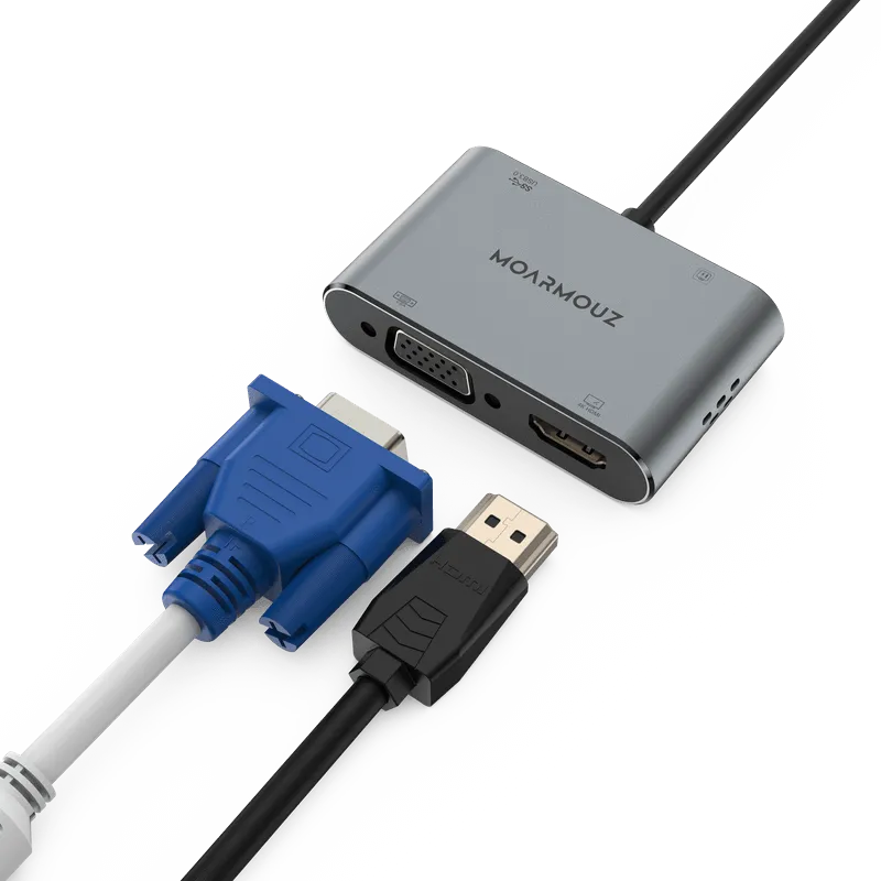 Type C (USB-C) 4 in 1 Dual Display Hub