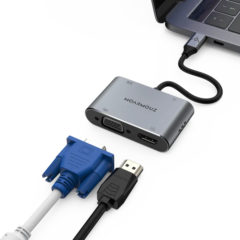 Type C (USB-C) 4 in 1 Dual Display Hub
