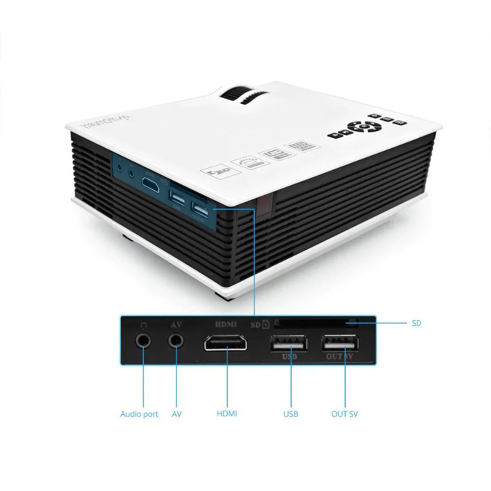 UC68B Home Theater Multimedia Home Theater Projector 80ANSI HD Projector [ HDMI USB SD AV VGA DLAN ] Gaming Projector