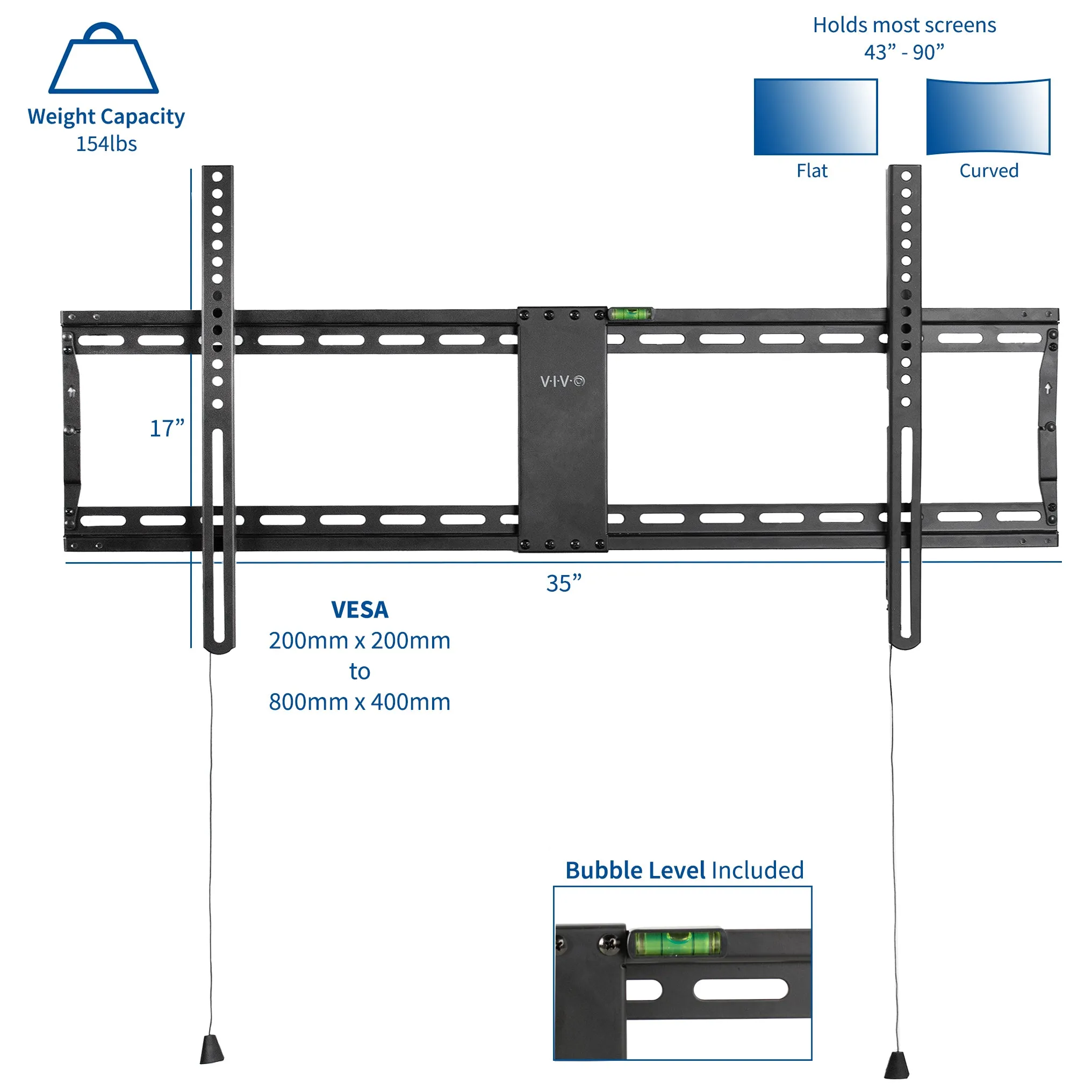 Ultra Heavy Duty Wall Mount for 43" to 90" TVs