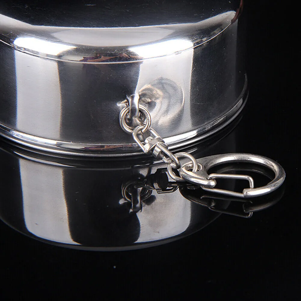 US 3-6 Pack Stainless Steel Portable Camping Travel Folding Collapsible Cups