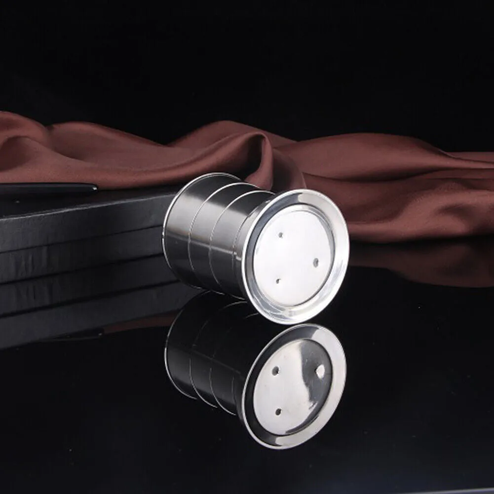 US 3-6 Pack Stainless Steel Portable Camping Travel Folding Collapsible Cups