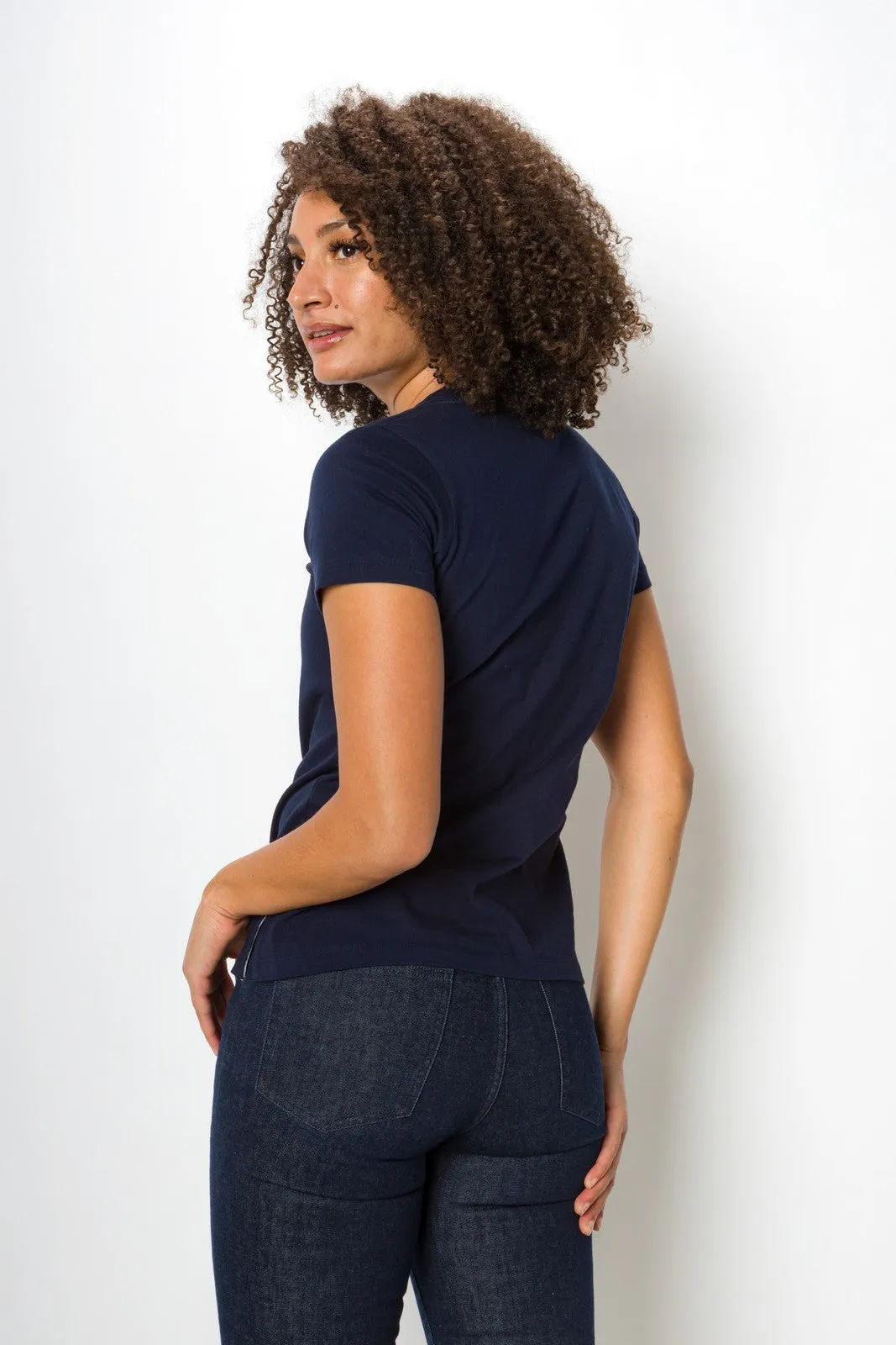 Vanessa Heavy Tee | Women's Anti-Stain Deep V-Neck T-Shirt