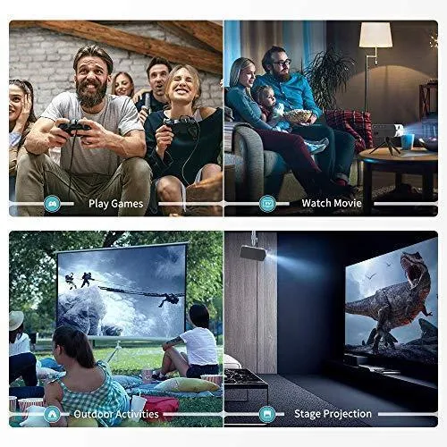 VANKYO Leisure 410 [Mini Tripod Included] Outdoor Projector with 1080P Supported, Portable Projector Compatiable with iOS/Android Connection, TV Stick, HDMI, PS5, VGA, USB for Home Entertainment