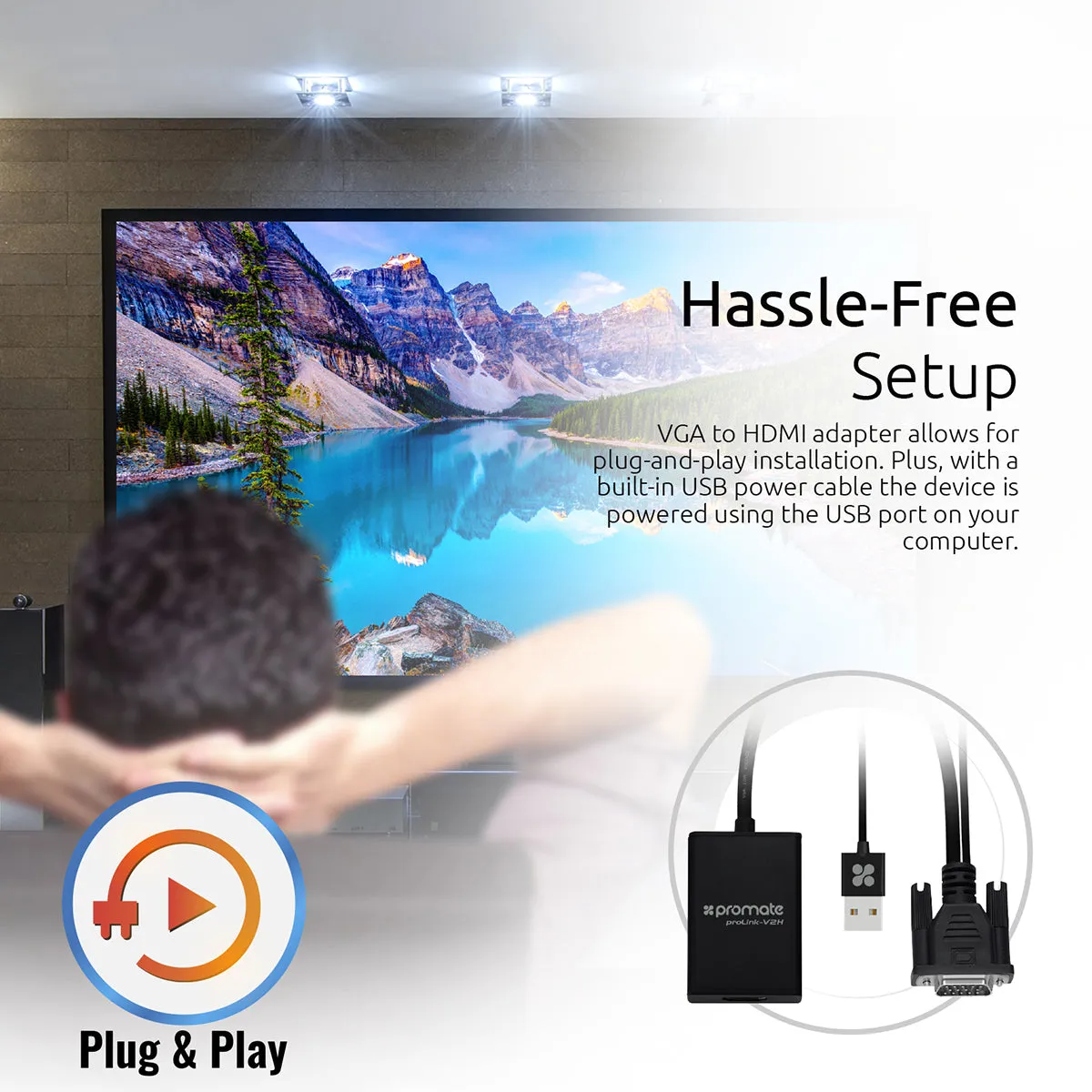 VGA-to-HDMI® Adaptor Kit with Audio Support