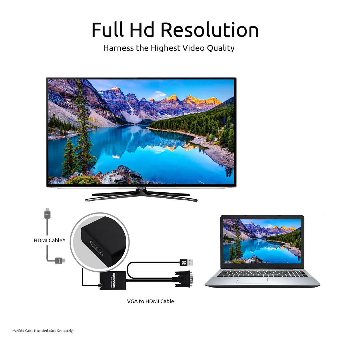 VGA-to-HDMI® Adaptor Kit with Audio Support