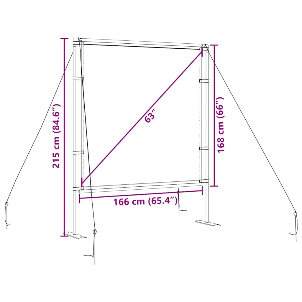 vidaXL Projection Screen with Stands 89 Inch 1:1
