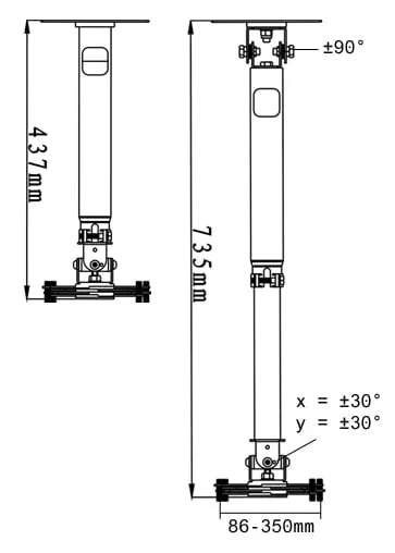 Vision VIS-2418655 Telescopic Projector Ceiling Mount